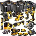 DEWALT 20V MAX XR Brushless 9 Tool Combo Kit with 3 x 5.0Ah Batteries, Charger & TSTAK Storage (DCKT4T9B3)