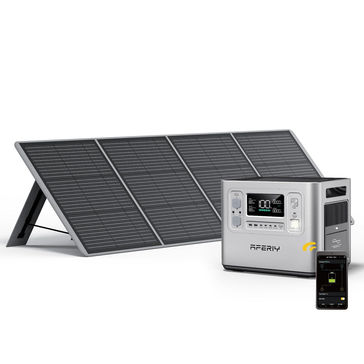 AFERIY 2400W 2048Wh Portable Power Station with 200W Solar Panel