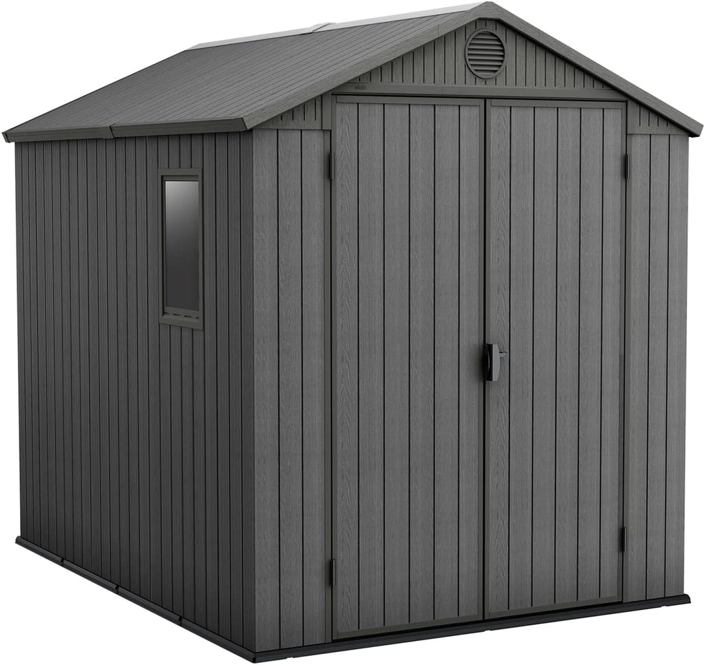 6 x 8 ft Outdoor Resin Storage Shed with Double Doors, Window & Heavy-Duty Floor – view 14