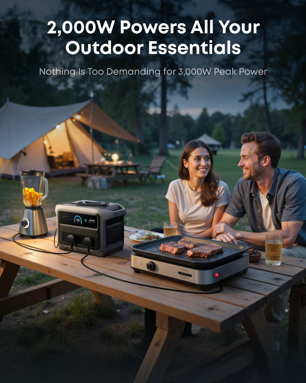 1024Wh 2000W Portable Power Station with UPS – view 3