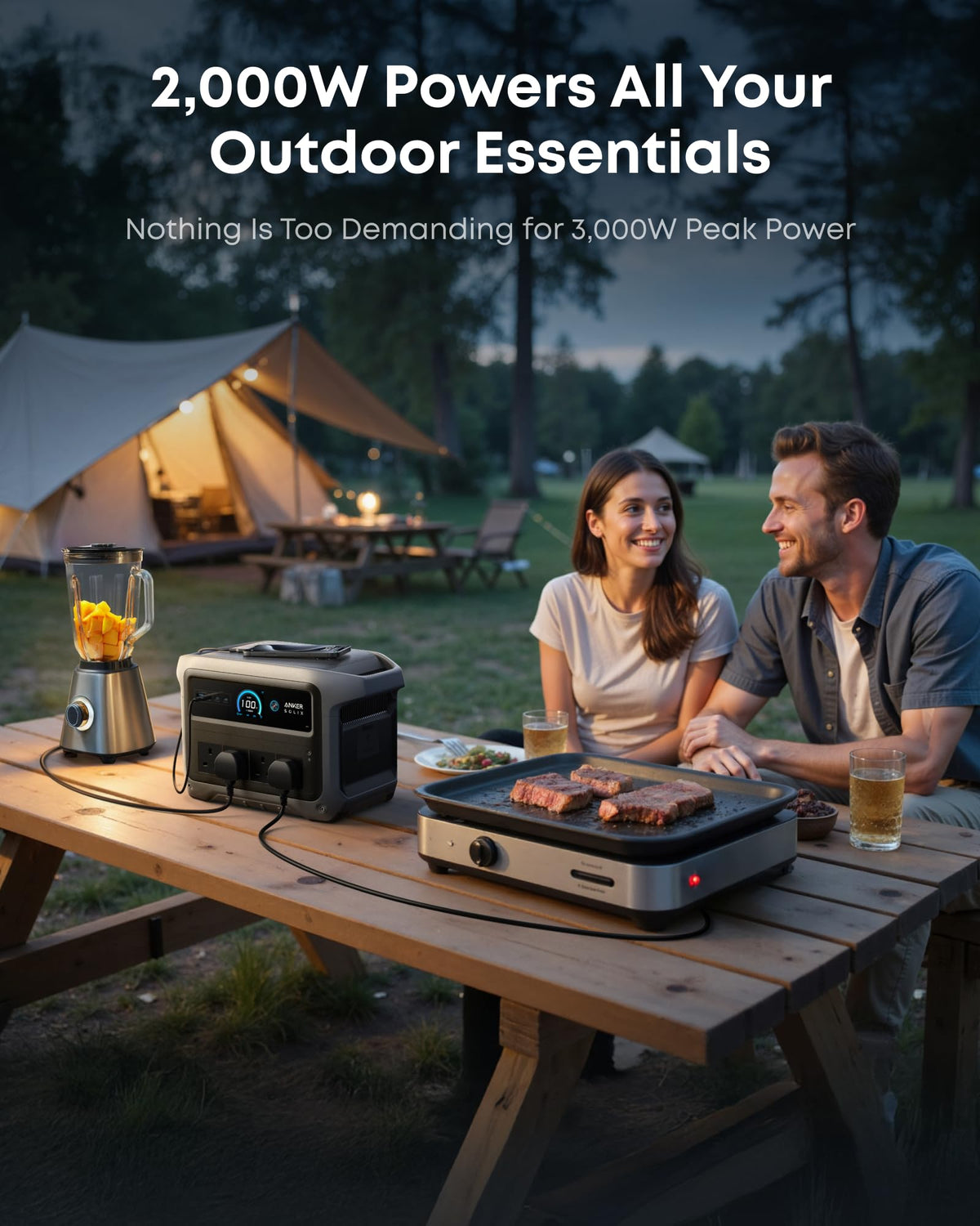 1024Wh 2000W Portable Power Station with UPS – view 3