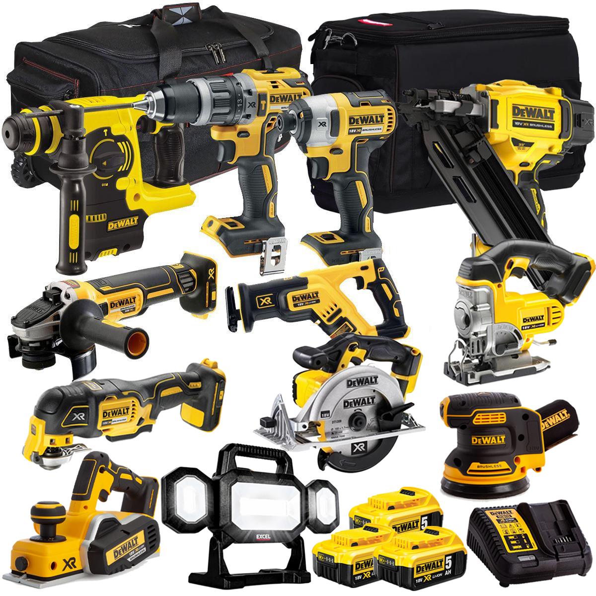 DEWALT 20V MAX XR 12 Tool Combo Kit with 3 x 5.0Ah Batteries & Charger