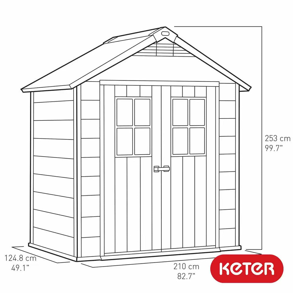 Keter Oakland 7.5 x 4 ft Resin Storage Shed – view 7