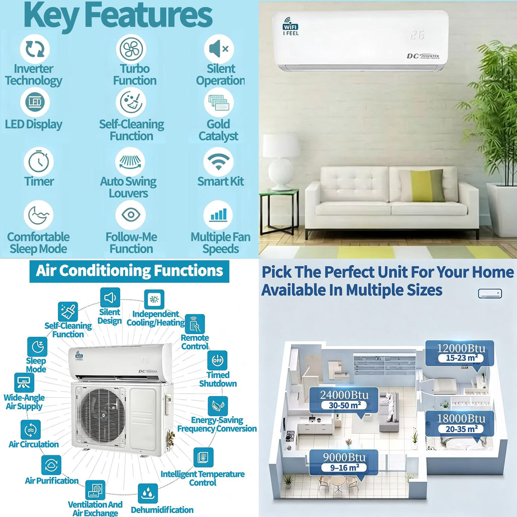 18000 BTU Ductless Mini Split Air Conditioner & Heat Pump – view 3