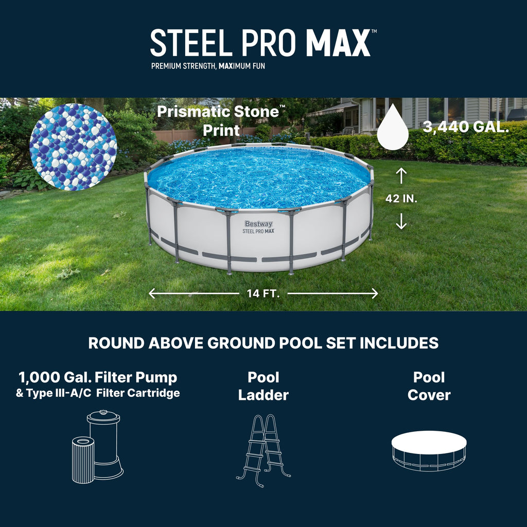 Bestway Steel Pro MAX 14 ft x 42 in Round Above Ground Pool Set – view 3