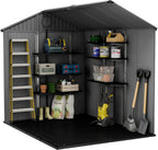6 x 8 ft Outdoor Resin Storage Shed with Double Doors, Window & Heavy-Duty Floor – view 8