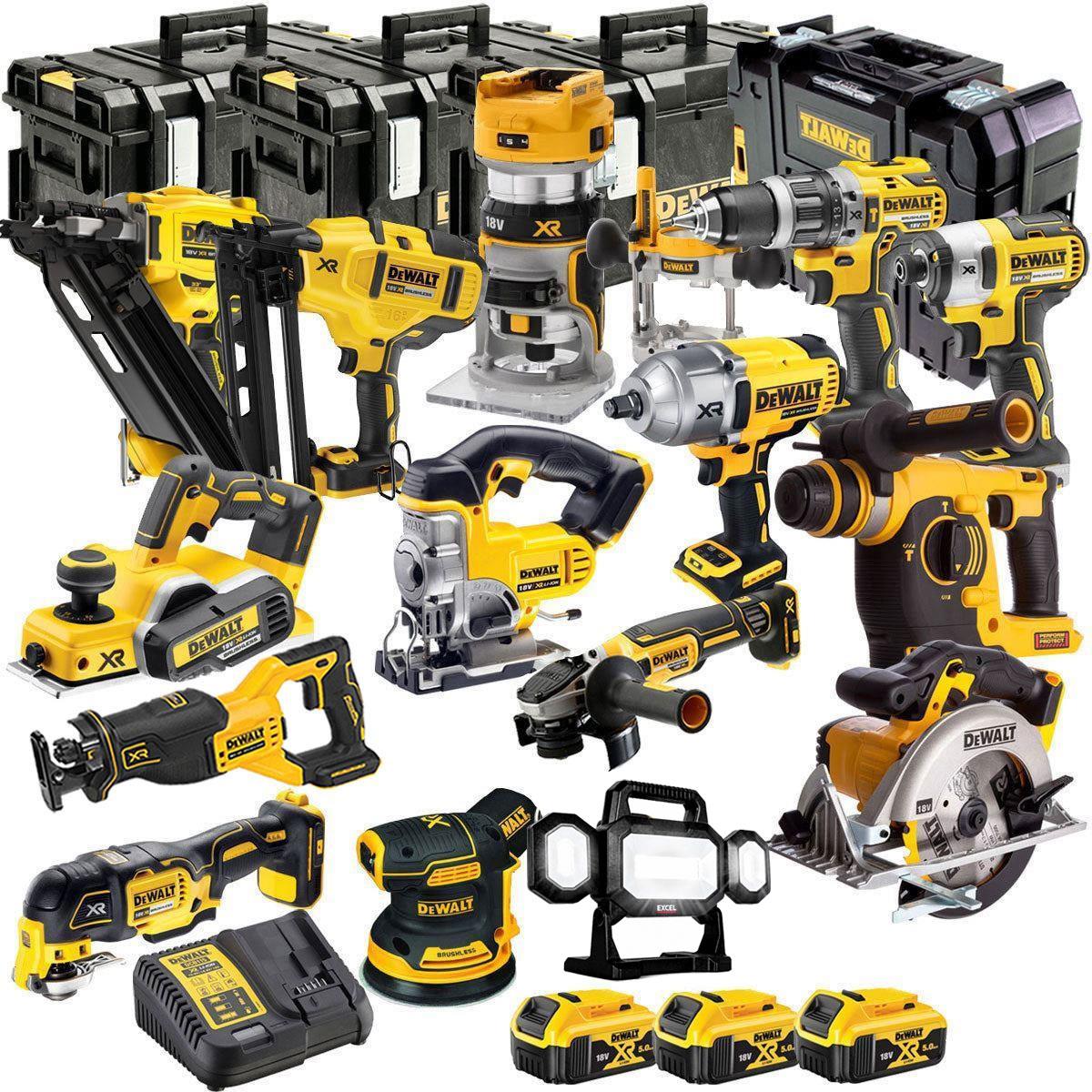 DEWALT 20V MAX XR 15 Tool Combo Kit with 3 x 5.0Ah Batteries & Charger