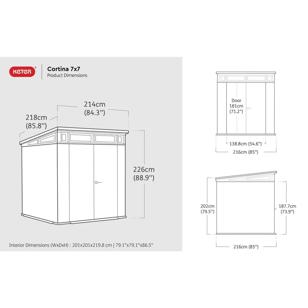 Keter Cortina 7 x 7 ft Resin Storage Shed – view 3