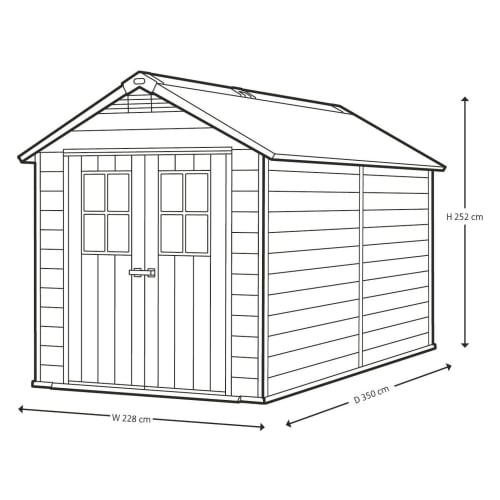 Keter Newton 7 x 11 ft Resin Storage Shed – view 7