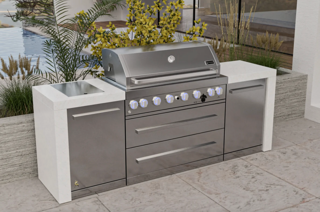 Mont Alpi 805 Deluxe 6-Burner Outdoor Kitchen Island