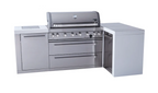 Mont Alpi 805 Deluxe 6-Burner Outdoor Kitchen Island with 90° Corner