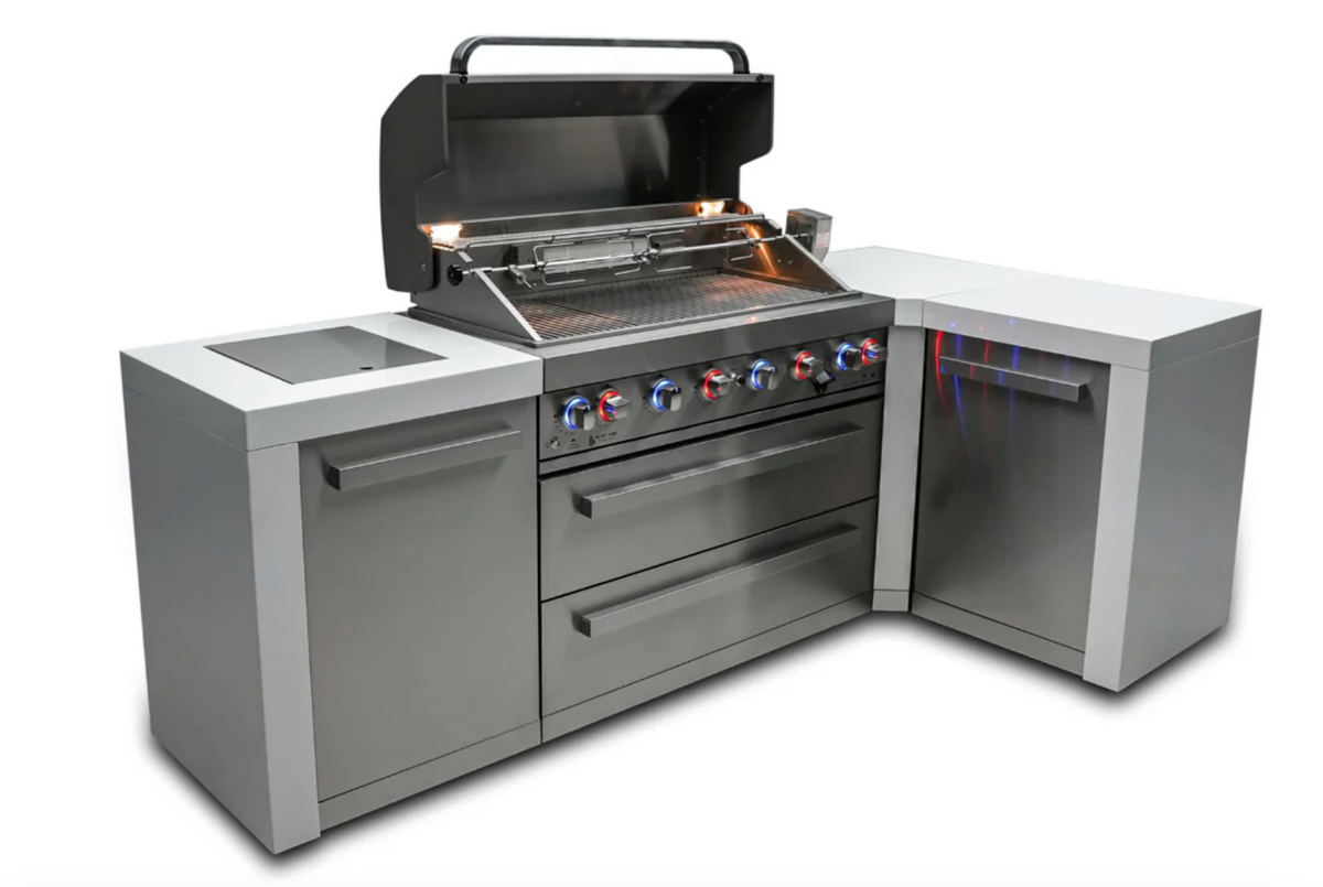 Mont Alpi 805 Deluxe 6-Burner Outdoor Kitchen Island with 90° Corner – view 3