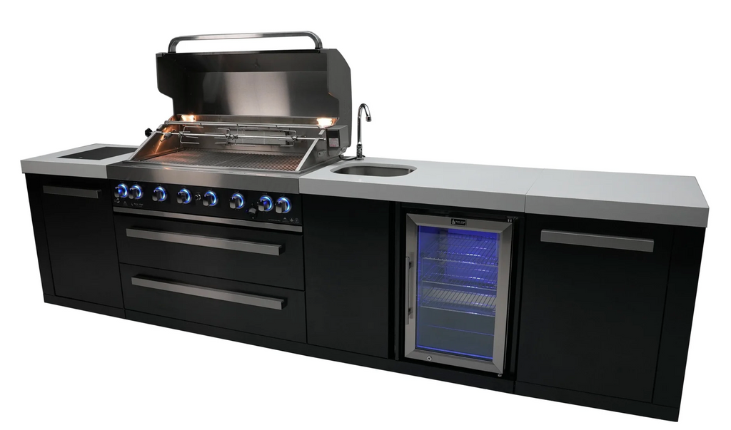 Mont Alpi 805 Black Stainless Steel Outdoor Kitchen Island with Beverage Center – view 3
