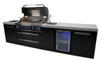 Mont Alpi 805 Black Stainless Steel Outdoor Kitchen Island with Beverage Center – view 3