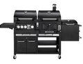 Large Gas and Charcoal Combo Grill with Side Burner & Offset Smoker