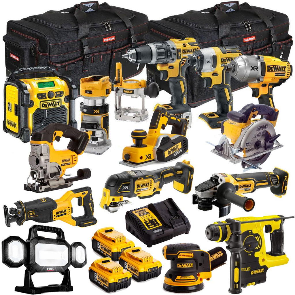 DEWALT 20V MAX XR 14 Tool Combo Kit with 3 x 5.0Ah Batteries & Charger